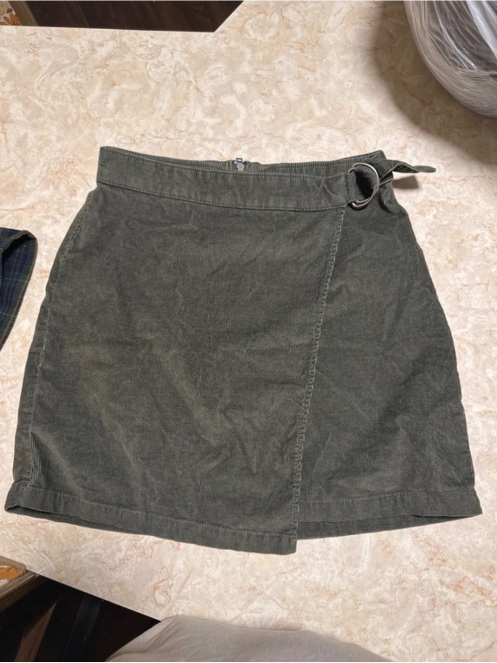 Hollister Olive Green Wrap Skirt with Ring Detail